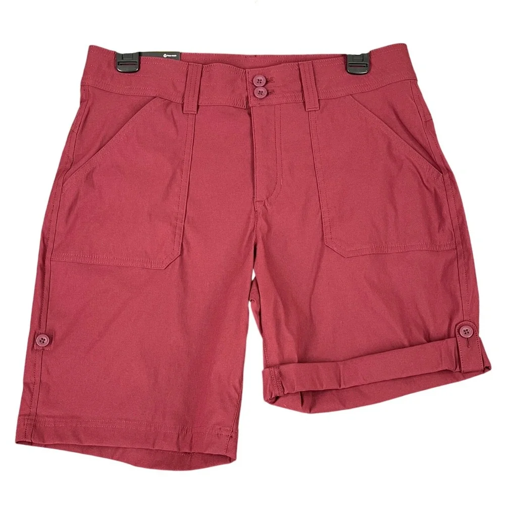 Eddie Bauer Rolled Hem Bermuda Shorts Womens 6 Stretch‎ Utility Pockets Hiking